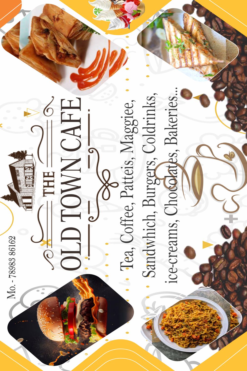 Cafe Poster CDR 12 Version with Fonts pinterest preview image.