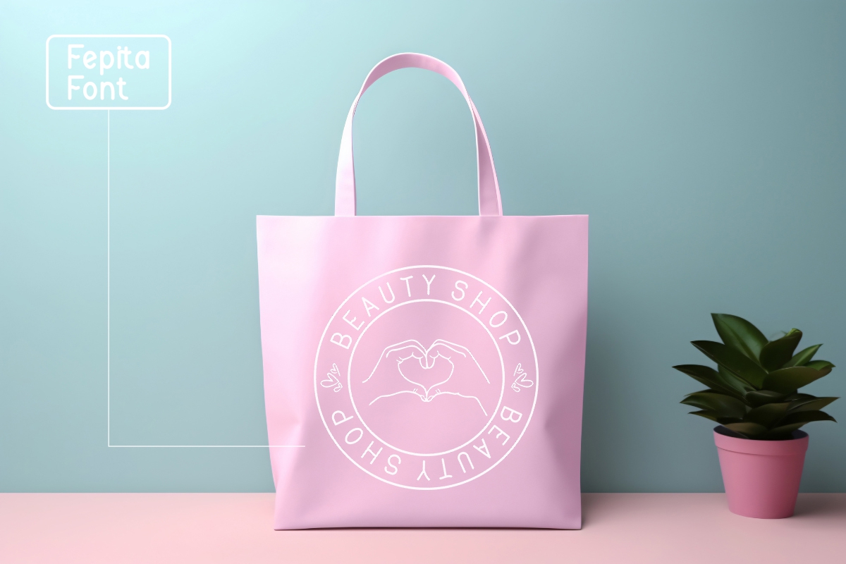 09 fepita feminine display font with pink shopping bag mockup 760
