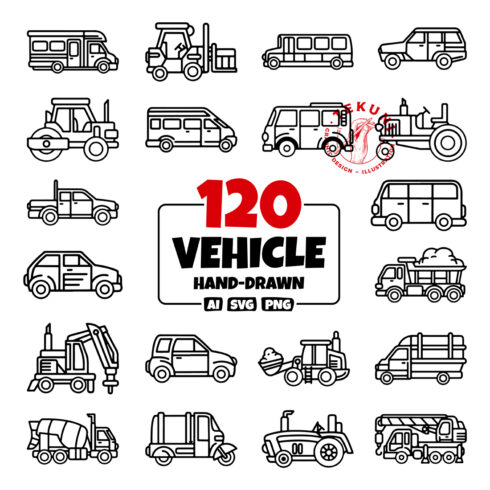 Vehicle svg bundle, transportation svg set, construction svg - Instant download cover image.
