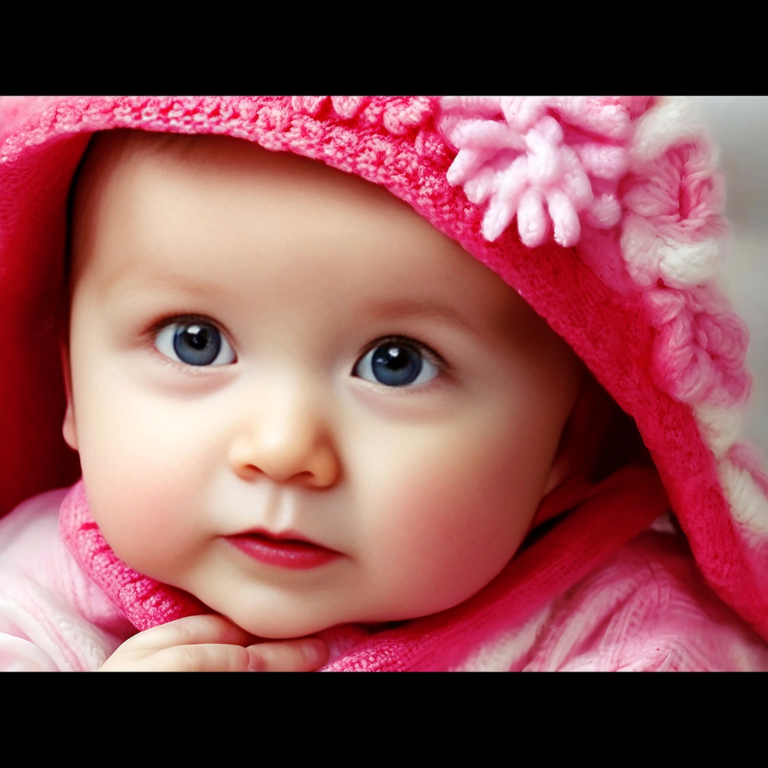 Portrait Of Adorable Baby Girl Wearing Pink Dress v1 cover image.