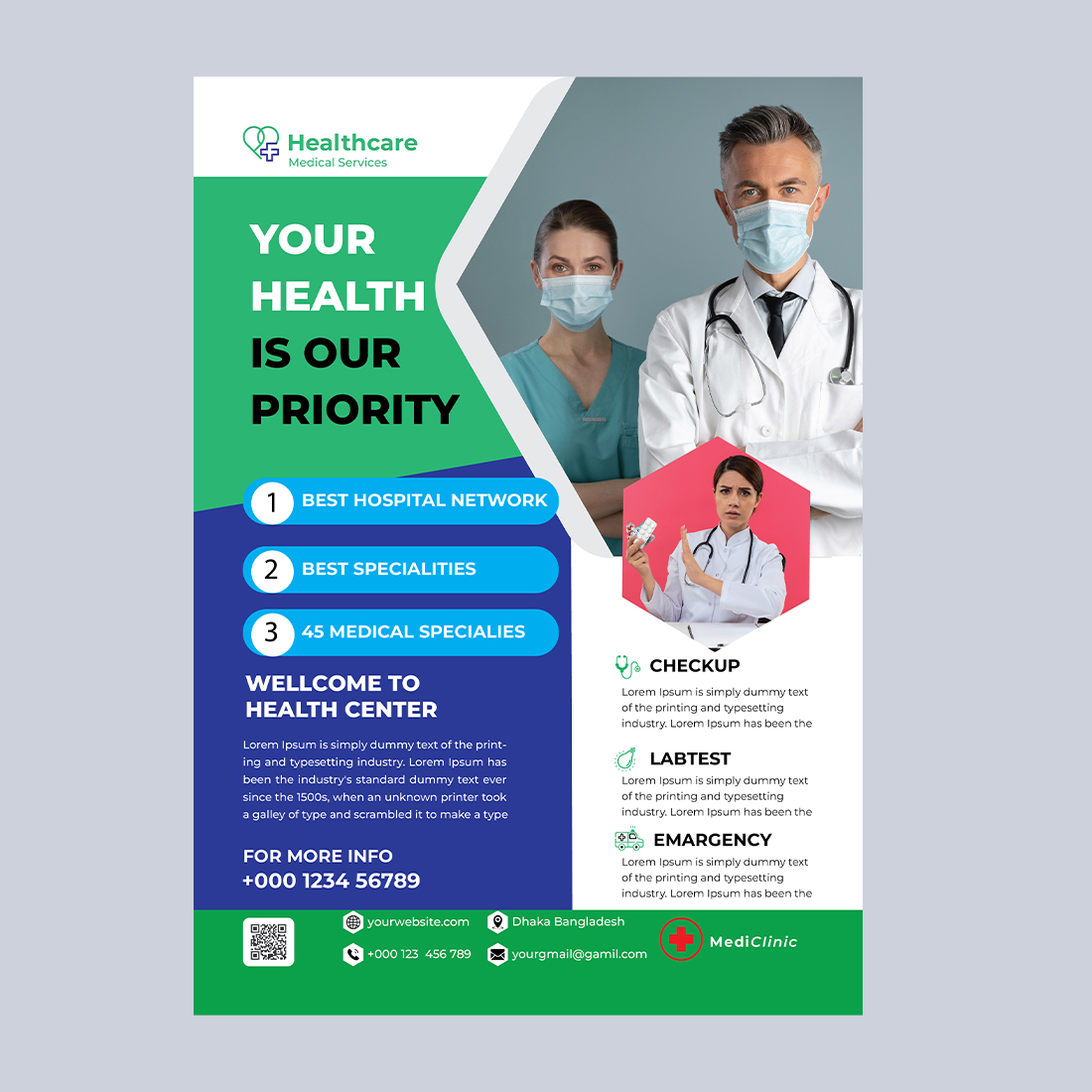 Medical Flyer design Template cover image.