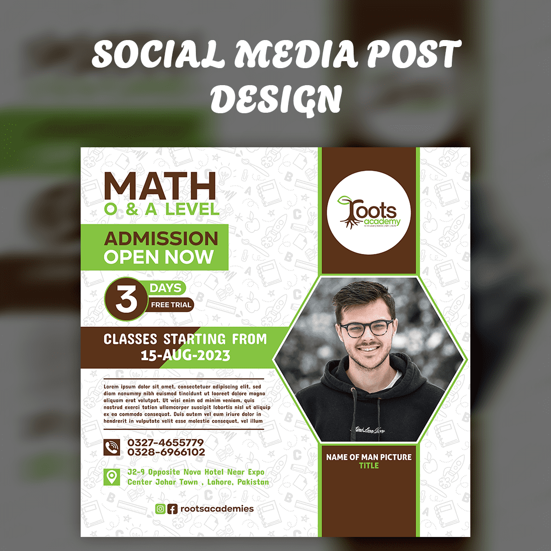 Professional Admission Social Media Post Template Design cover image.