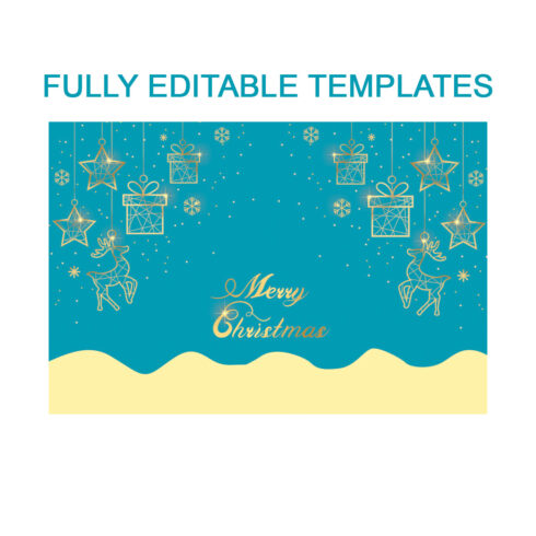 Christmas Card Fully Editable Templates cover image.