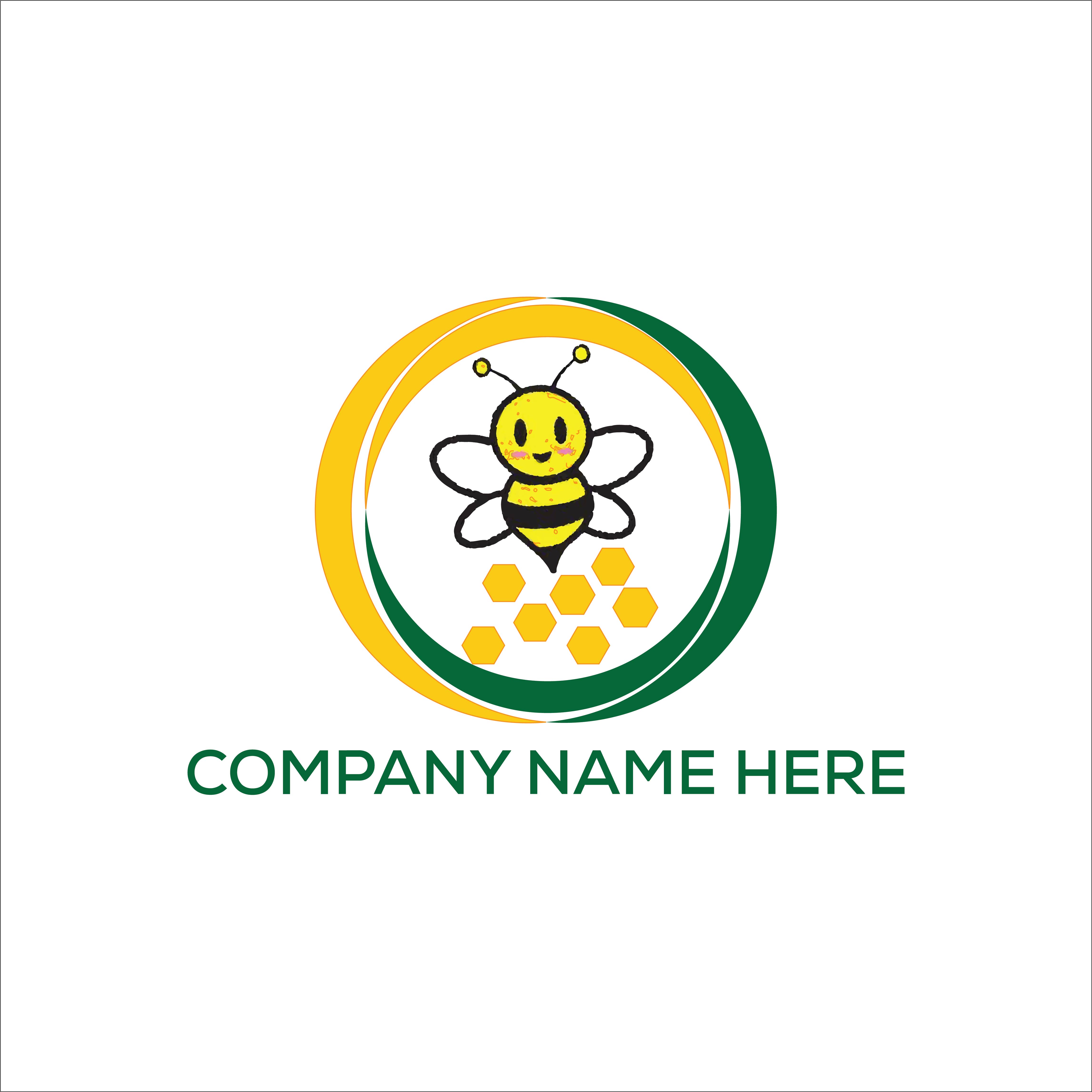 Honey Bee Logo or Icon Design Vector Image Template cover image.