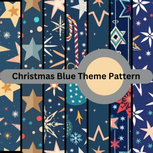 Christmas Blue Theme Texture seamless Pattern cover image.