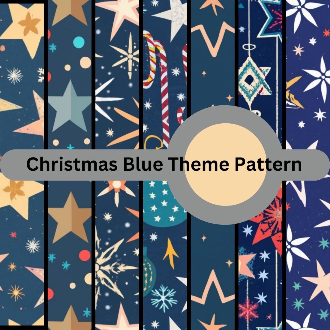Christmas Blue Theme Texture seamless Pattern cover image.