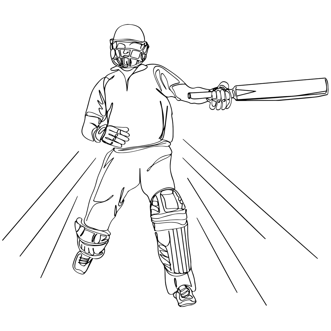 Victorious Jubilation: Hand-Drawn Illustration of Cricket Batsman's Century Leap, Cartoon Elation: Cricket Batsman Soars High in Celebration of a Century, cricket game vector preview image.