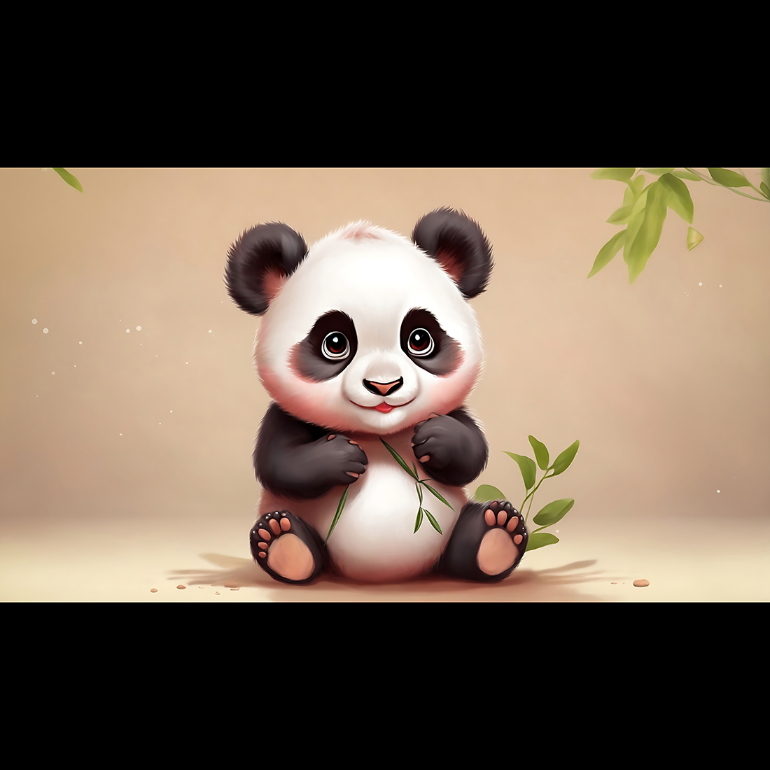 Cute baby panda cub sitting on isolated background v2 - ai generated preview image.