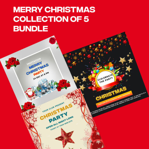 Merry Christmas Poster Bundel of 5 cover image.