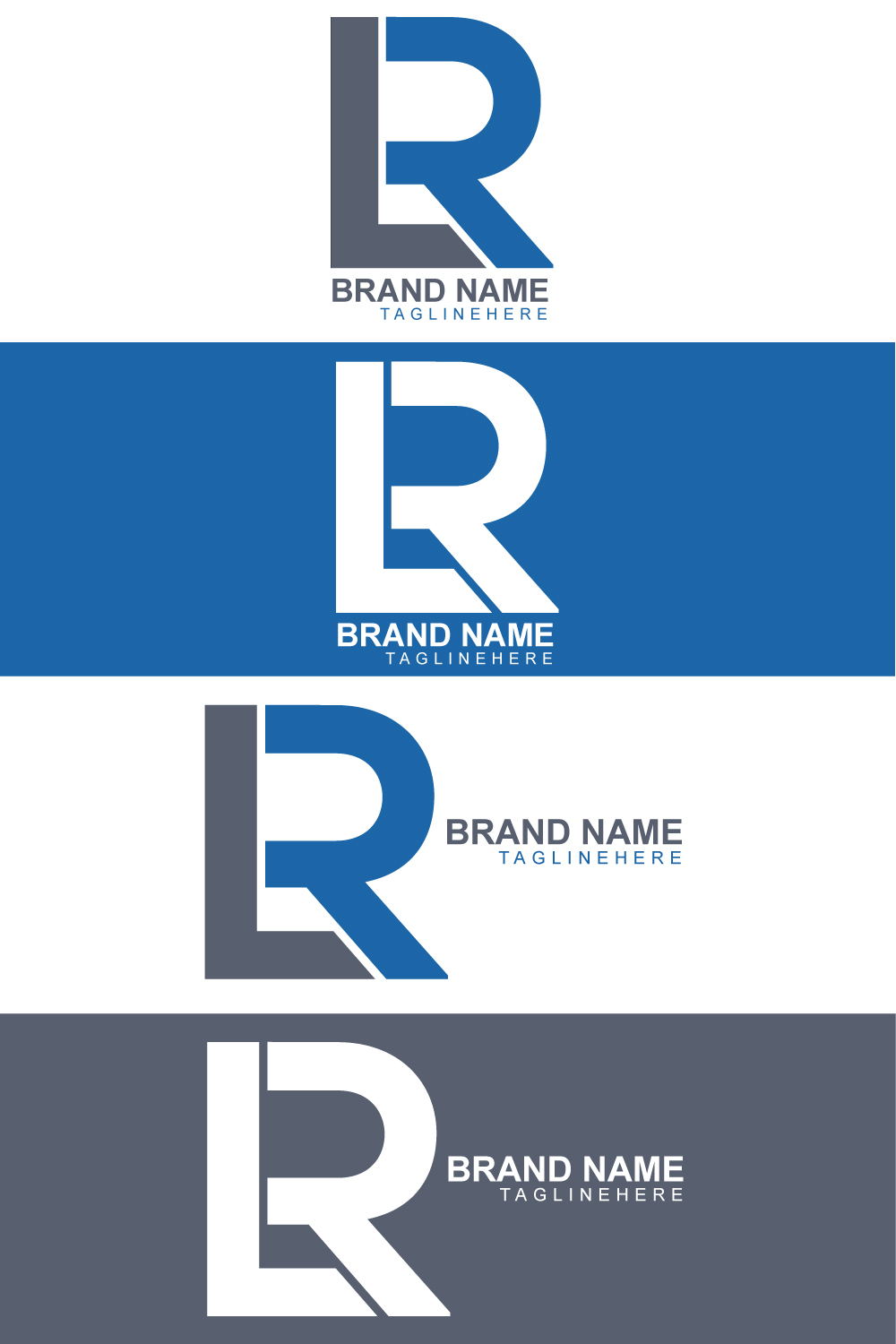 Initial LR Letter Logo pinterest preview image.