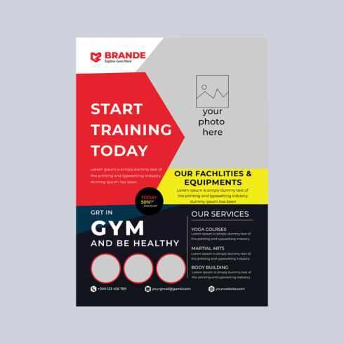 GYM Flyer Design Template cover image.