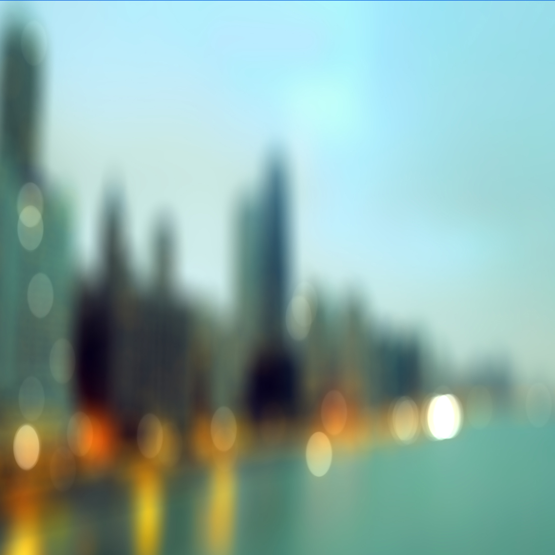 City Lights Ballet: Abstract Blur Seaside Cityscape in Twilight, Nocturnal Reflections: Abstract Night Cityscape with Blurred Lights preview image.