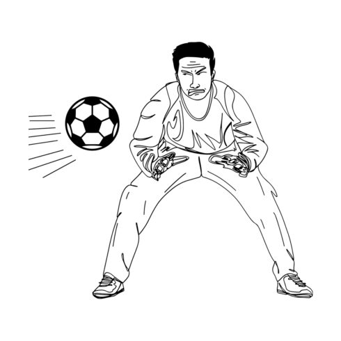 Save the Game: Line Art of Soccer Goalkeeper, Goalkeeper’s Pride: Vector Art of Soccer Save, Diving Defender: Line Art Sketch of Goalkeeper cover image.