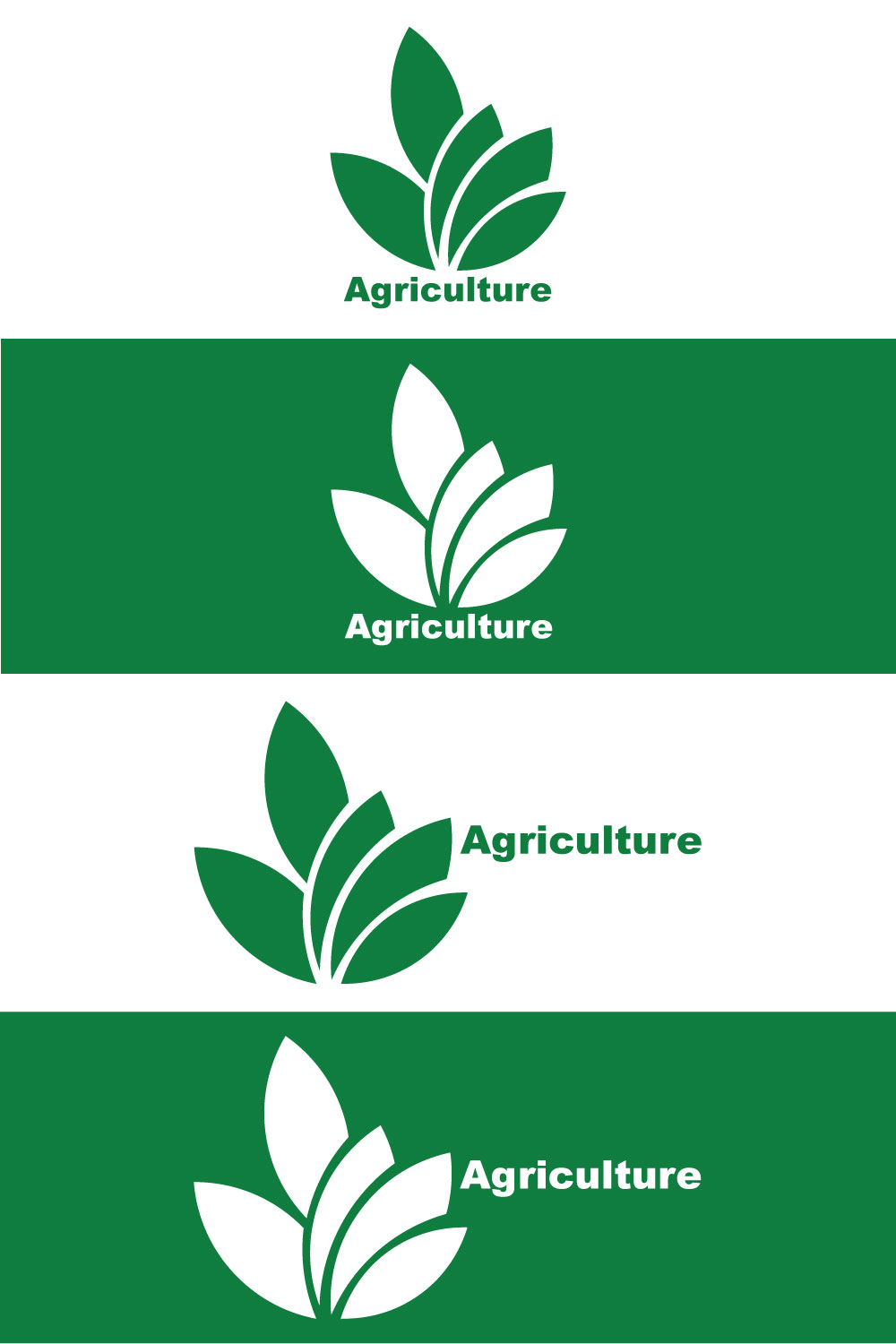 Simple Natural Agriculture Logo Design pinterest preview image.