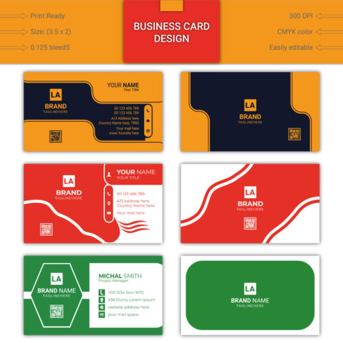 Business Card Template Design cover image.
