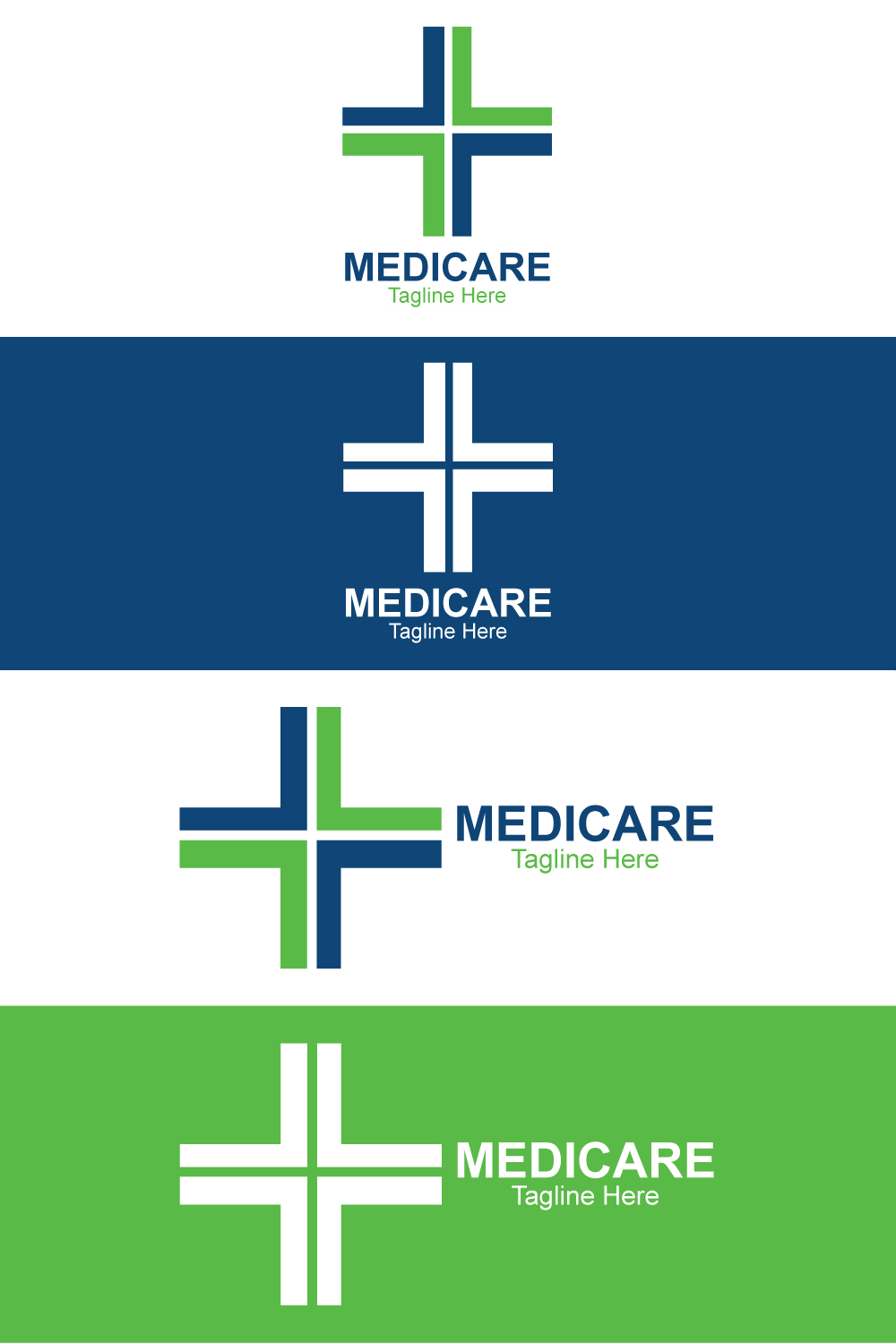 Simple Hospital Logo Design pinterest preview image.