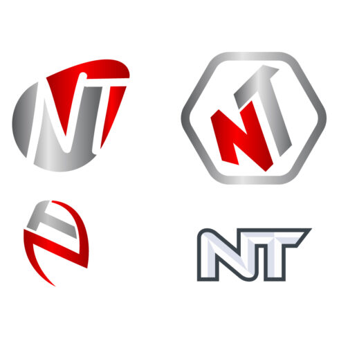 NT letter logo icon vector cover image.