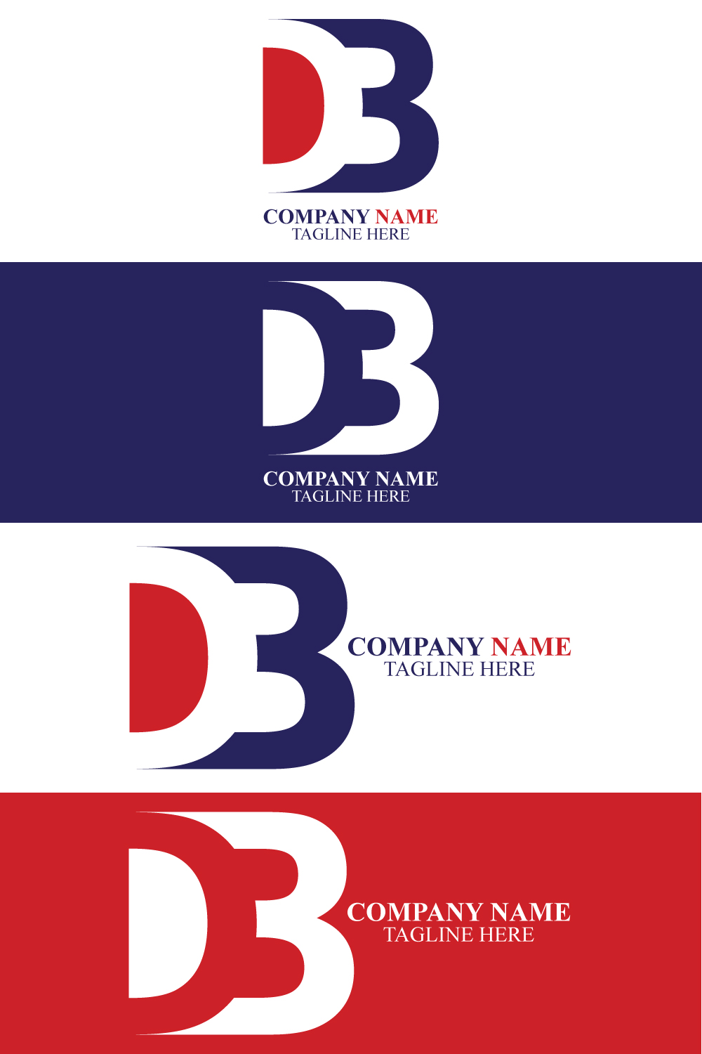 Creative DB letter logo template design pinterest preview image.