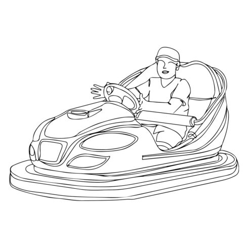 Fun at the Fair: Cartoon of Boy in Bumper Car "Joyful Ride: Kid Enjoying Bumper Car Adventure" "Amusement Park Excitement: Bumper Car Fun" cover image.