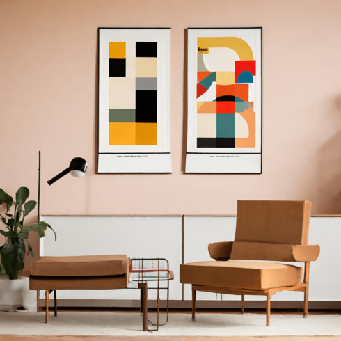 "Bauhaus Elegance: Digital Decorative Poster Bundle (Set of 10 PNGs)" cover image.