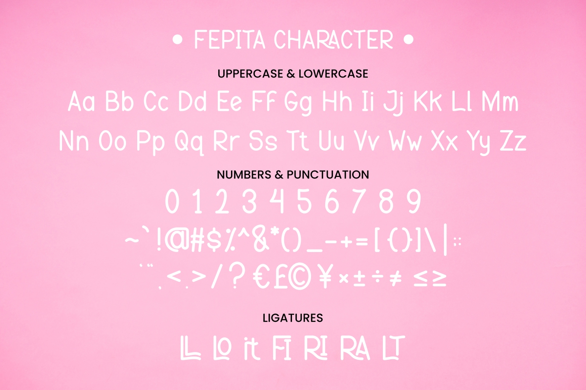 10 character uppercase lowercase numbers ligatures fepita font preview 953