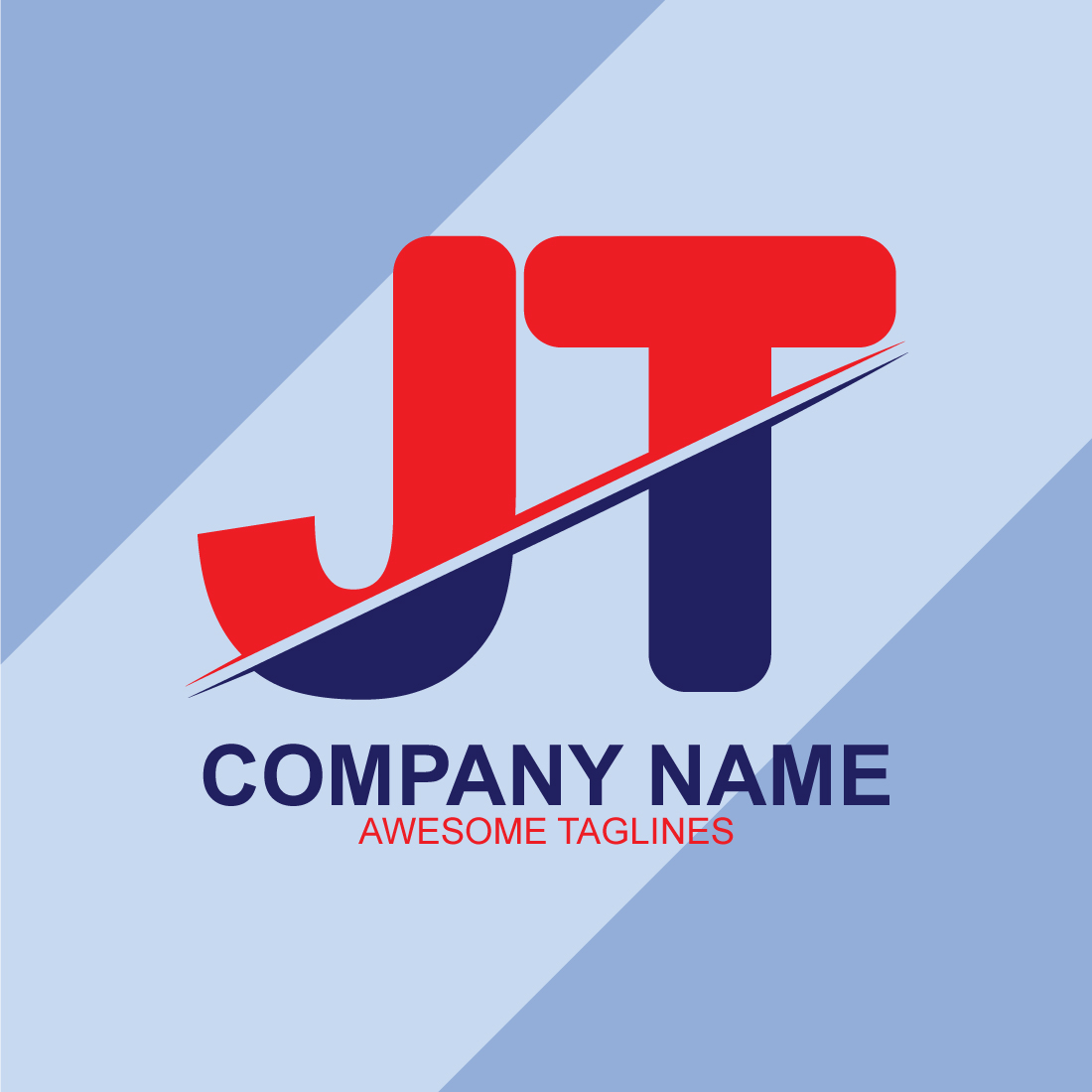 Professional JT letter logo template design cover image.