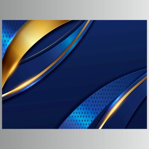 3D blue golden background hd eps, jpg, AI cover image.