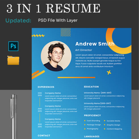 Resume and CV 3 in 1 Bundle cover image.
