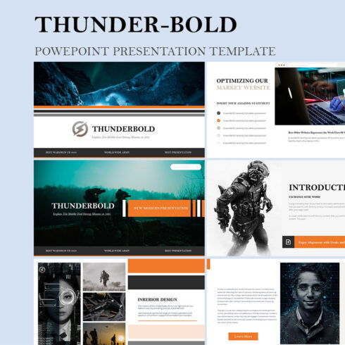 Thunder-Bold PowerPoint Presentation Template cover image.