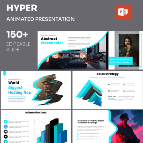 Hyper Animated Quick PowerPoint Presentation Template cover image.