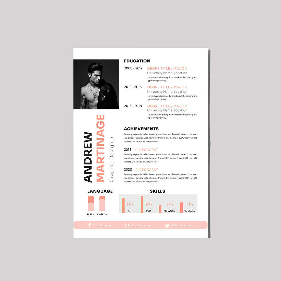 Easy Resume Design Template cover image.