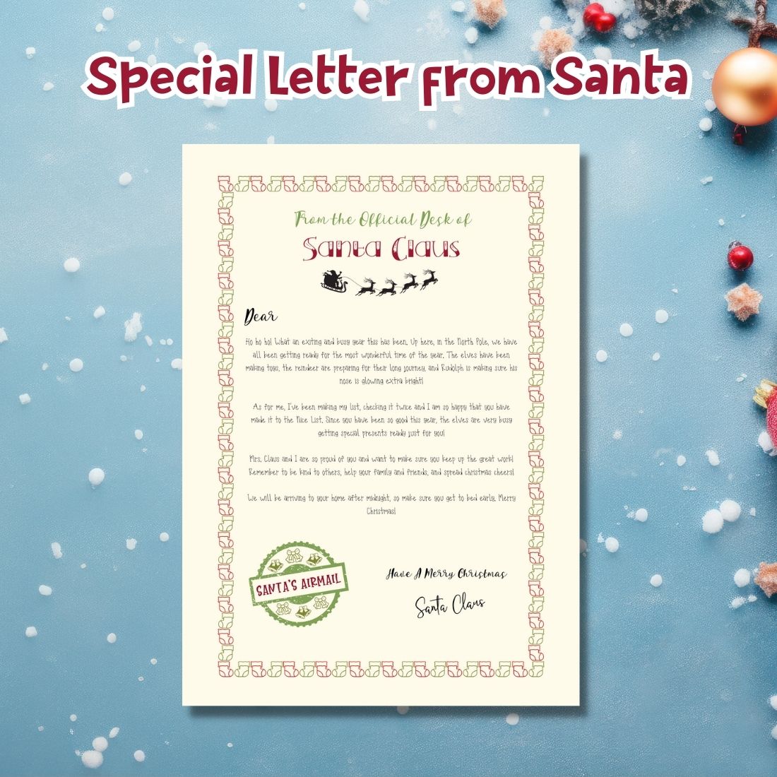 Santa Letter Bunble | Editable by Canva preview image.