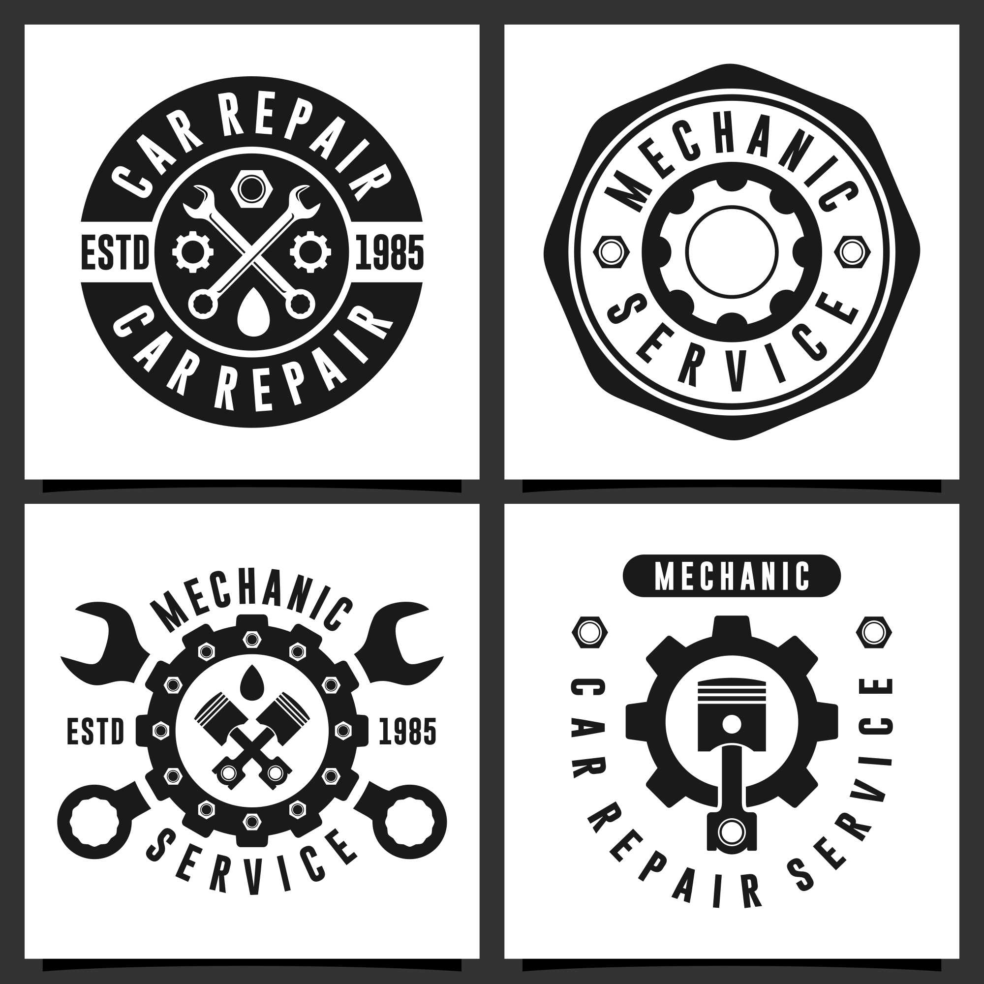 12 mechanic service logo design collection 3 615