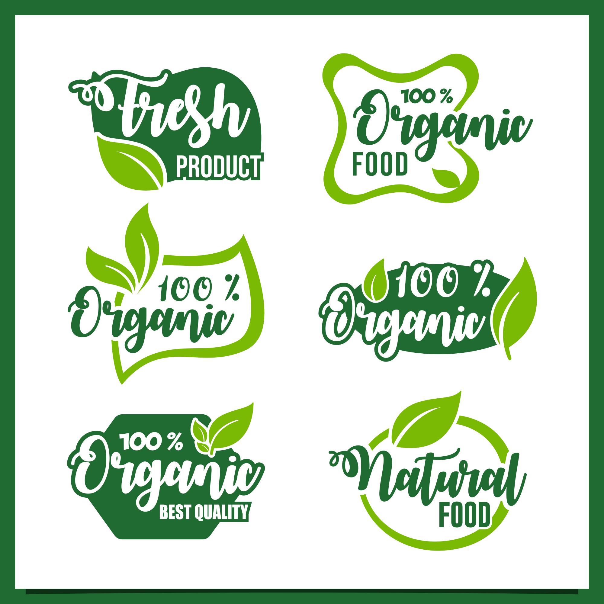 12 Natural food design logo collection preview image.