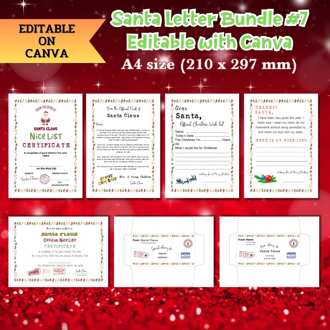 Santa Letter Bunble | Editable by Canva cover image.