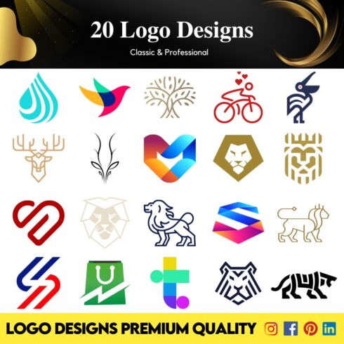 20-Business Logo Collection-(20-Logos Bundle Pack) cover image.