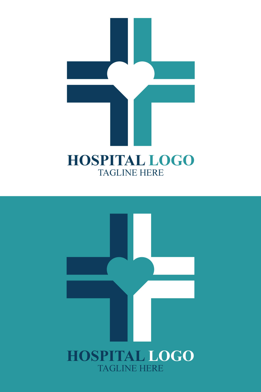 Creative Hospital Logo Design pinterest preview image.