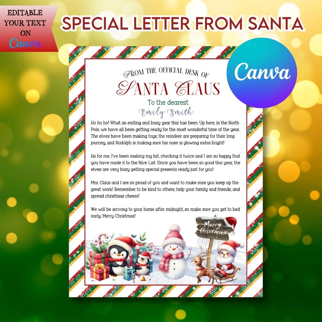Santa Letter Bundle & Christmas Eve Box Kit - Editable preview image.