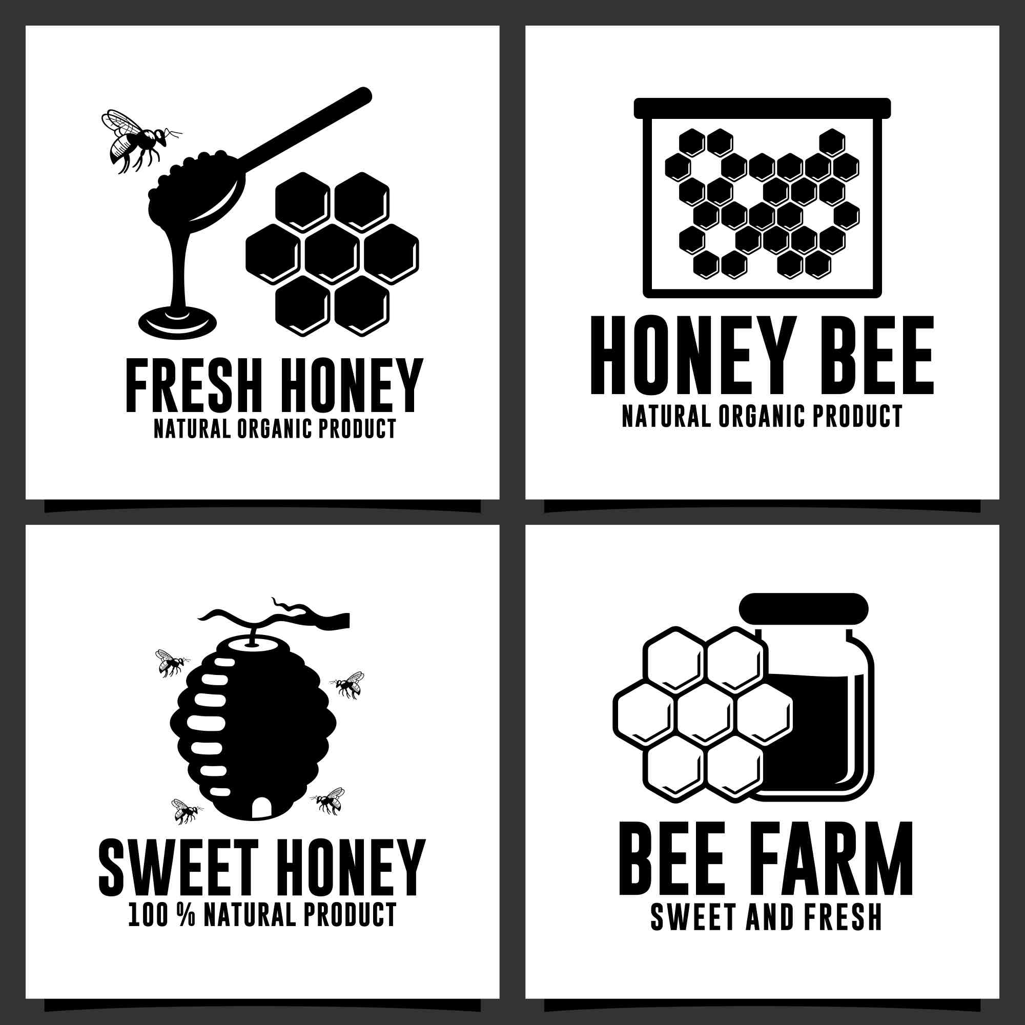 17 natural honey bee logo collection 2 977