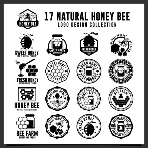 17 Natural Honey bee logo collection - $10 - MasterBundles