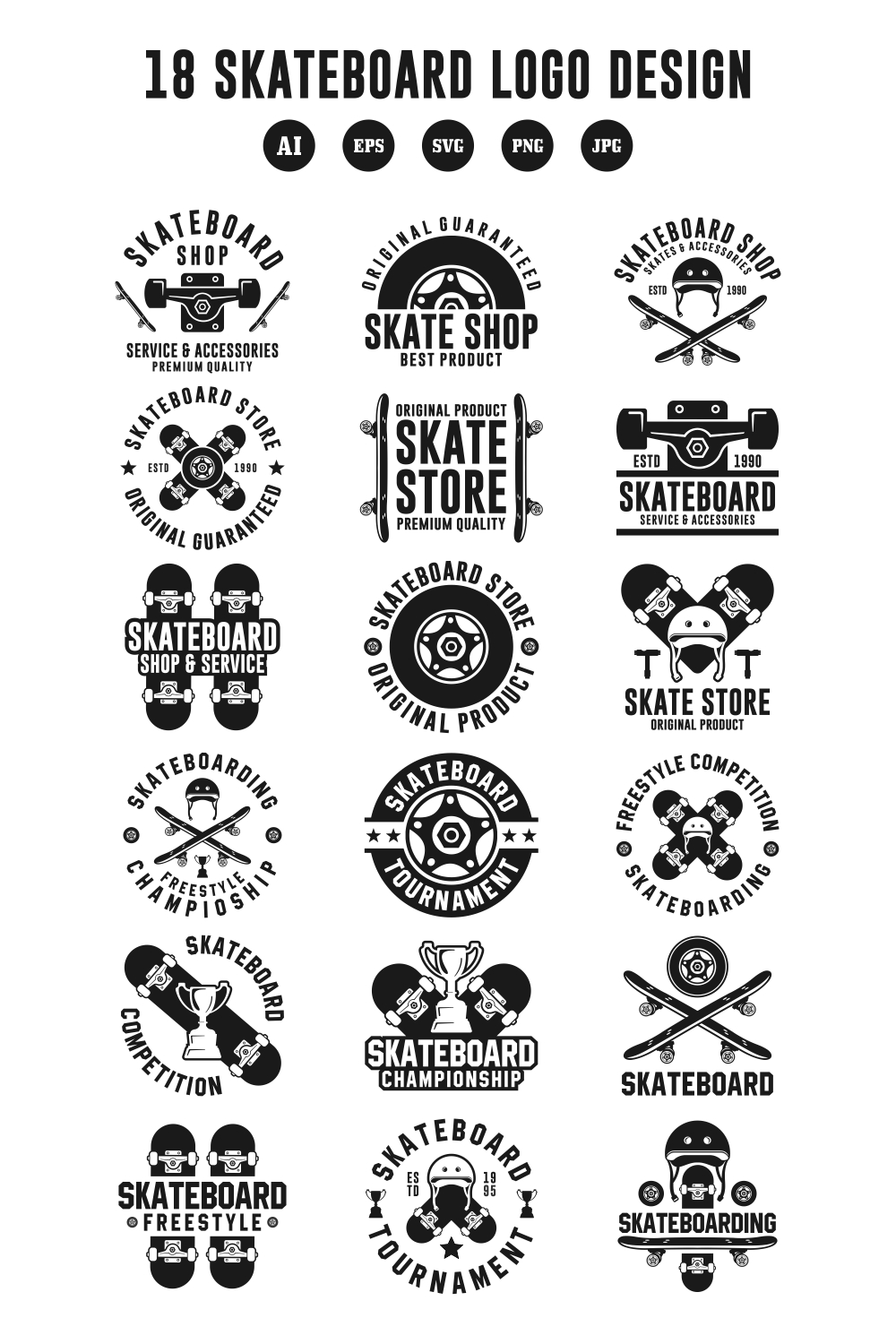 18 Skateboard design logo colllection pinterest preview image.