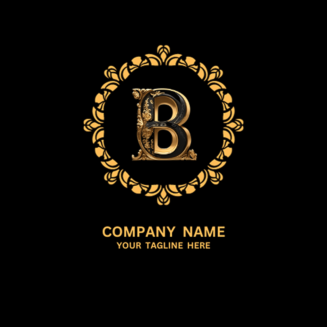 B - Luxury Letter Logo Design Template preview image.