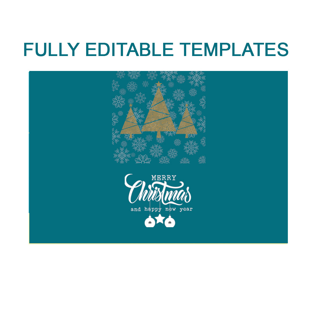 Fully Editable Christmas Greetings Card 2023 preview image.