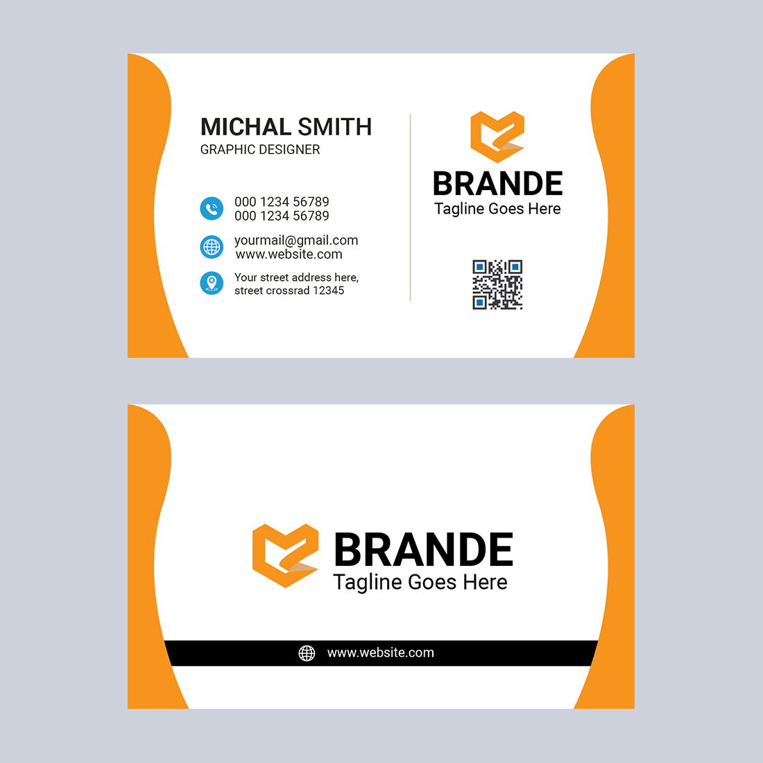 Business card Design Template preview image.