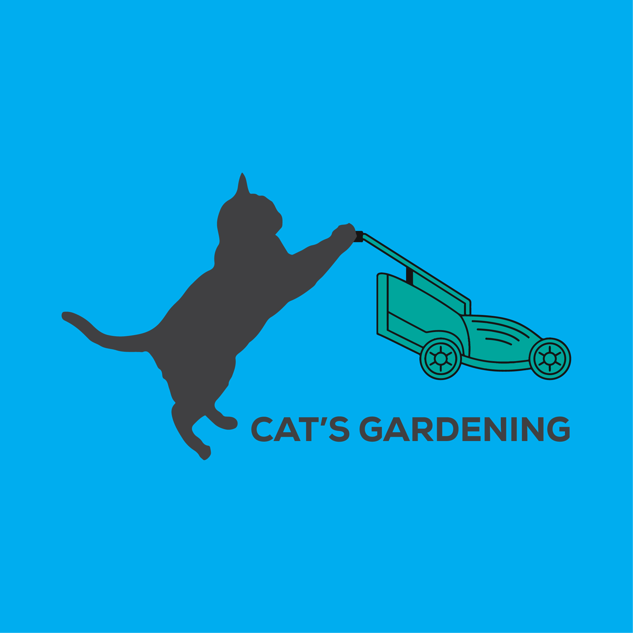 Cat's Gardening Logo or Icon Design Vector Image Template preview image.