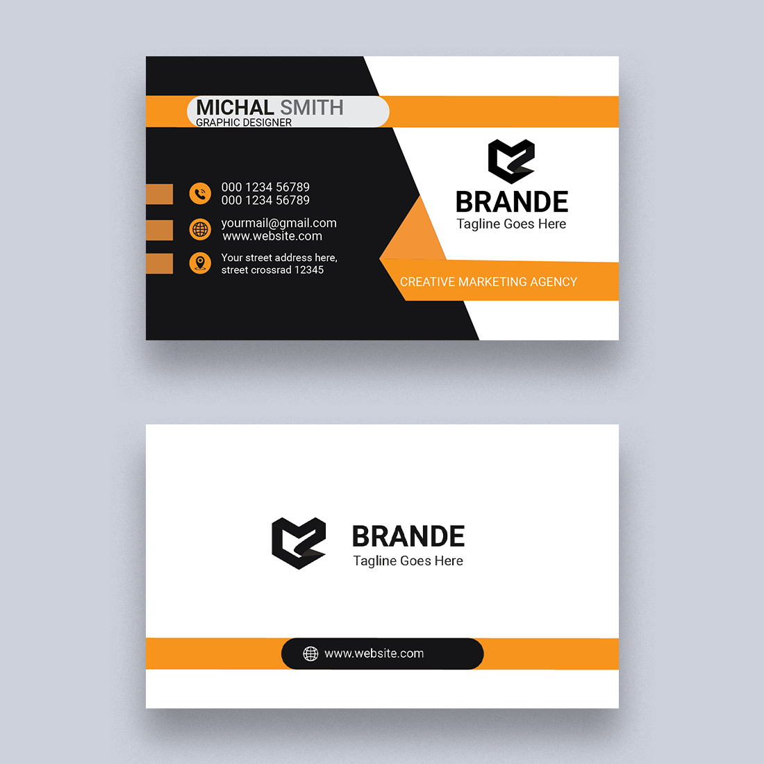 Business card Design Template preview image.