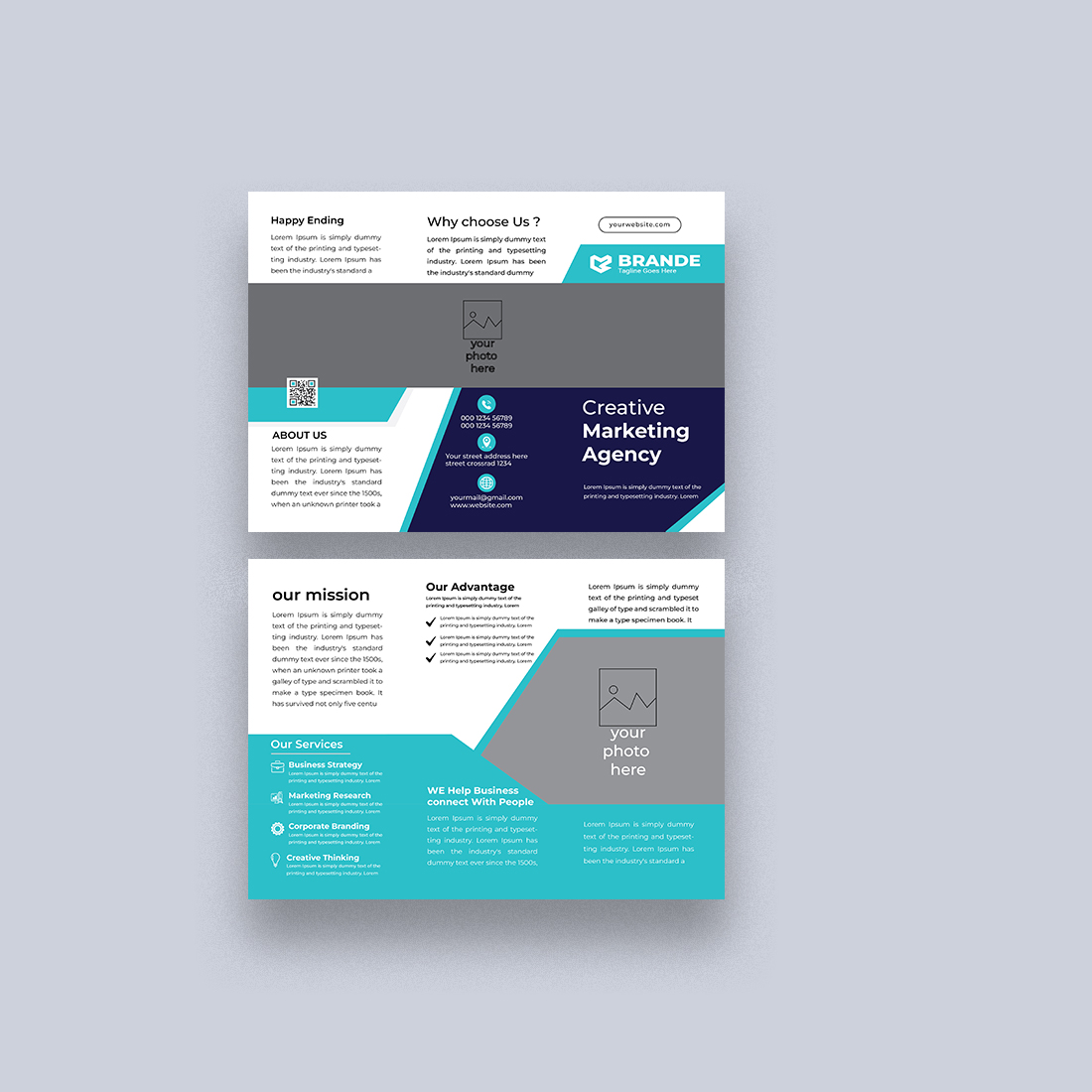 tri fold brochure Design Template preview image.
