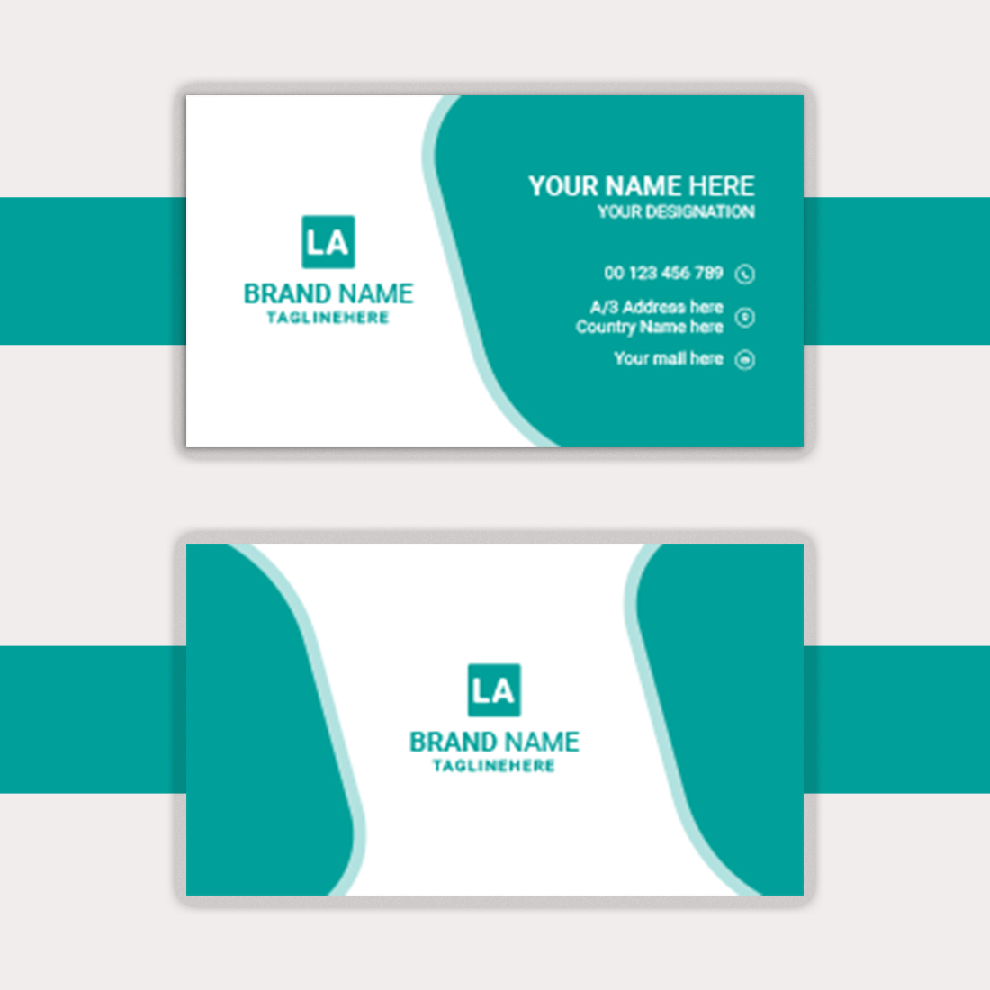 Business card design template preview image.