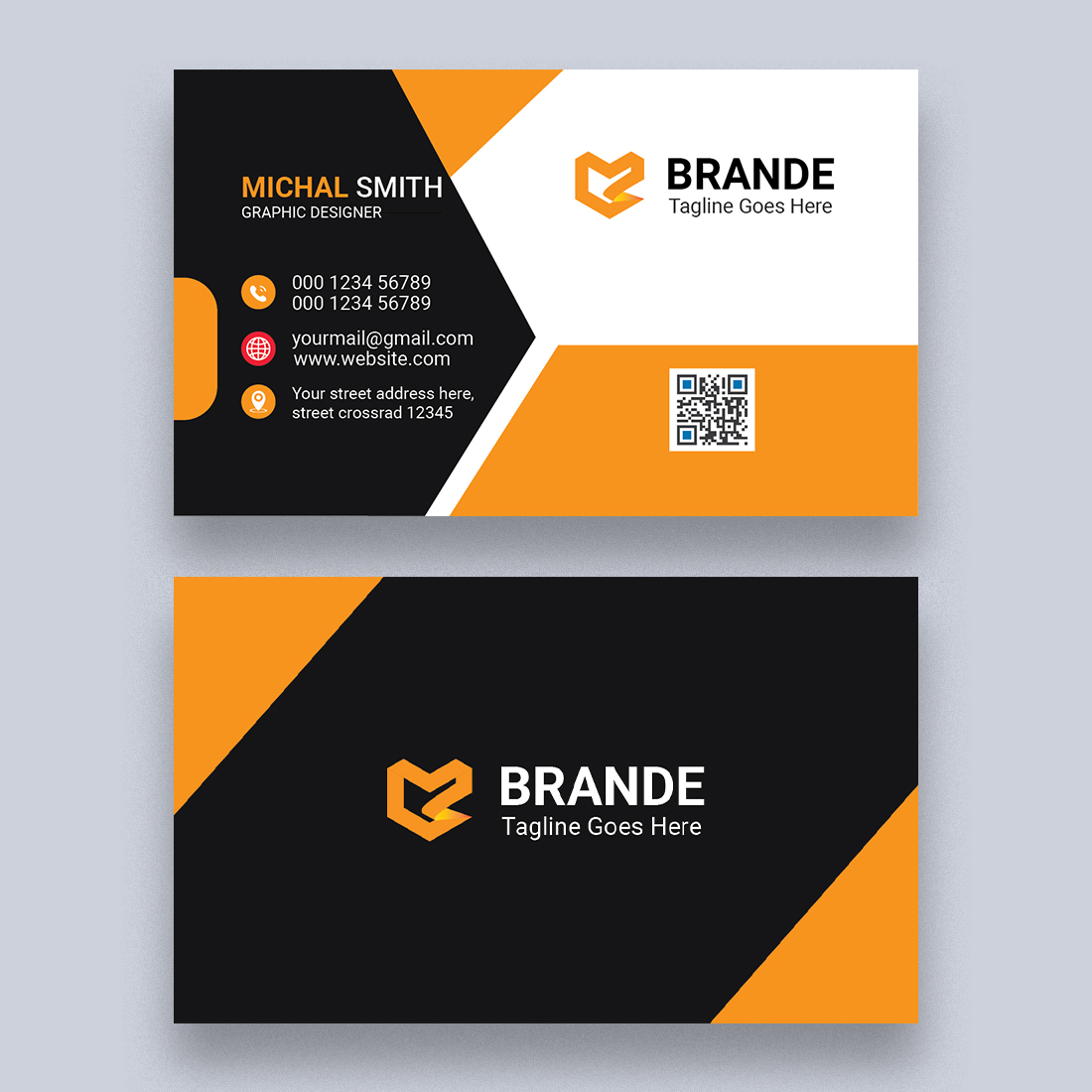 Business card Design Template preview image.