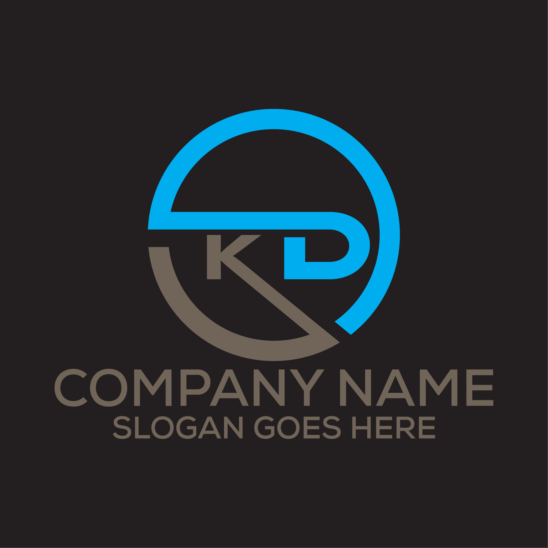 Letter KD Logo or Icon Design Vector Image Template preview image.